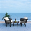 Safavieh Belmi 4Pc Rope and Steel Living Set in Black / Beige