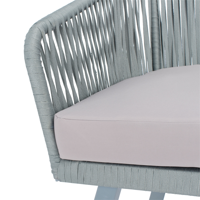 Safavieh Jorda 4Pc Steel and Fabric Living Set in Gray / Gray