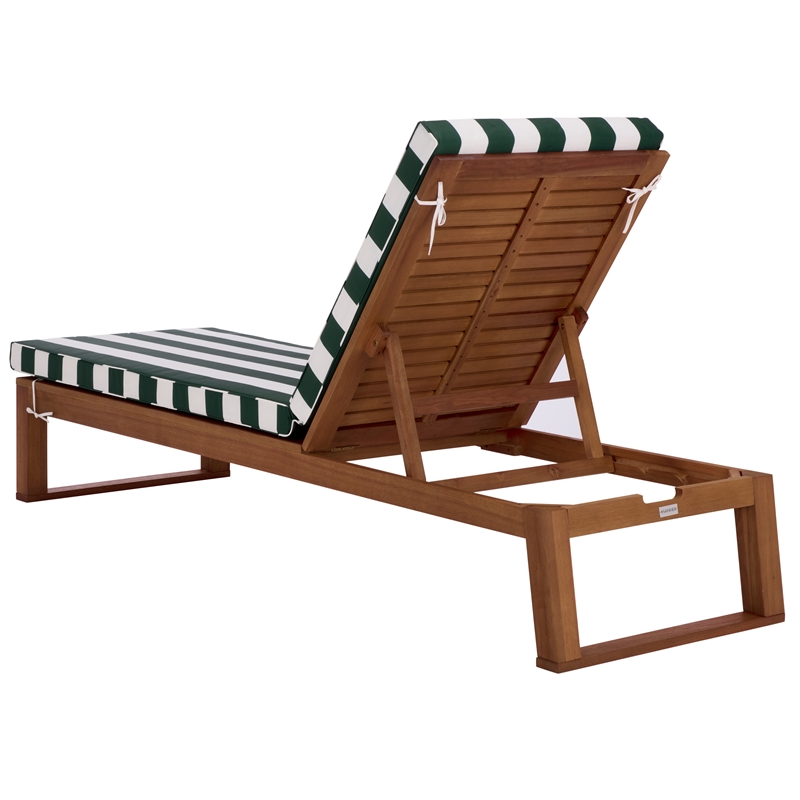 Safavieh Sophie Wood Lounger  in Natural /  Green