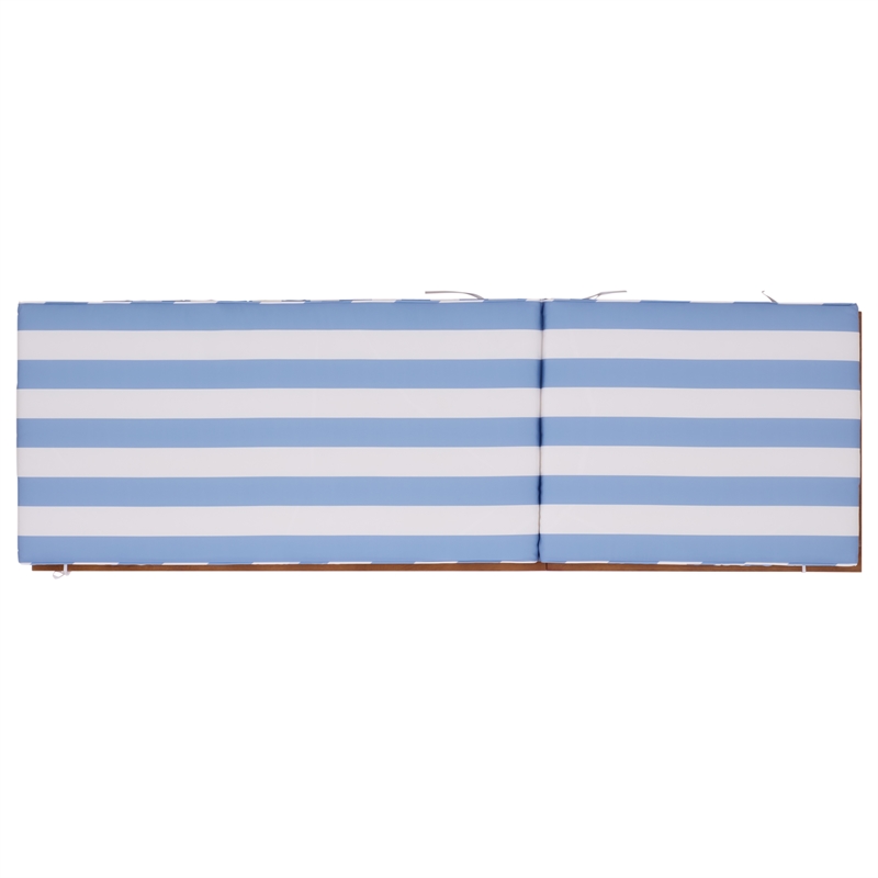 Safavieh Sophie Wood Lounger in Natural / Baby Blue