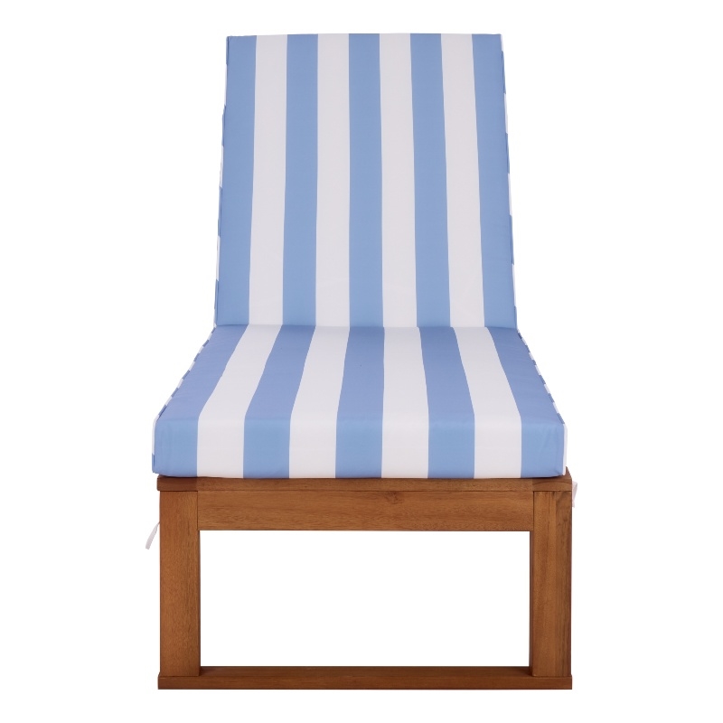 Safavieh Sophie Wood Lounger in Natural / Baby Blue