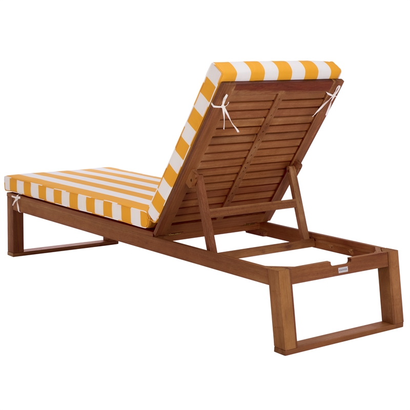 Safavieh Sophie Wood Lounger in Natural / Yellow