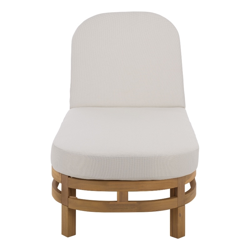Safavieh Kento Wood Lounger  in Natural / Taupe
