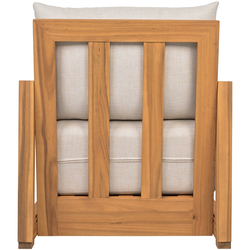 Safavieh Jackson Wood Armchair  in Natural / Taupe