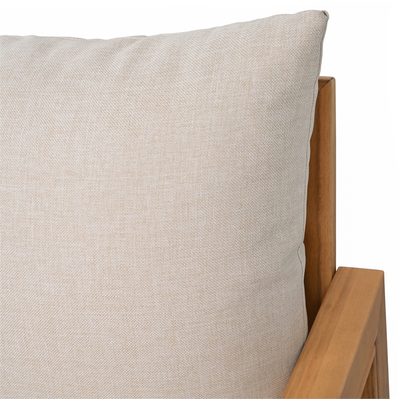 Safavieh Jackson Wood Armchair  in Natural / Taupe