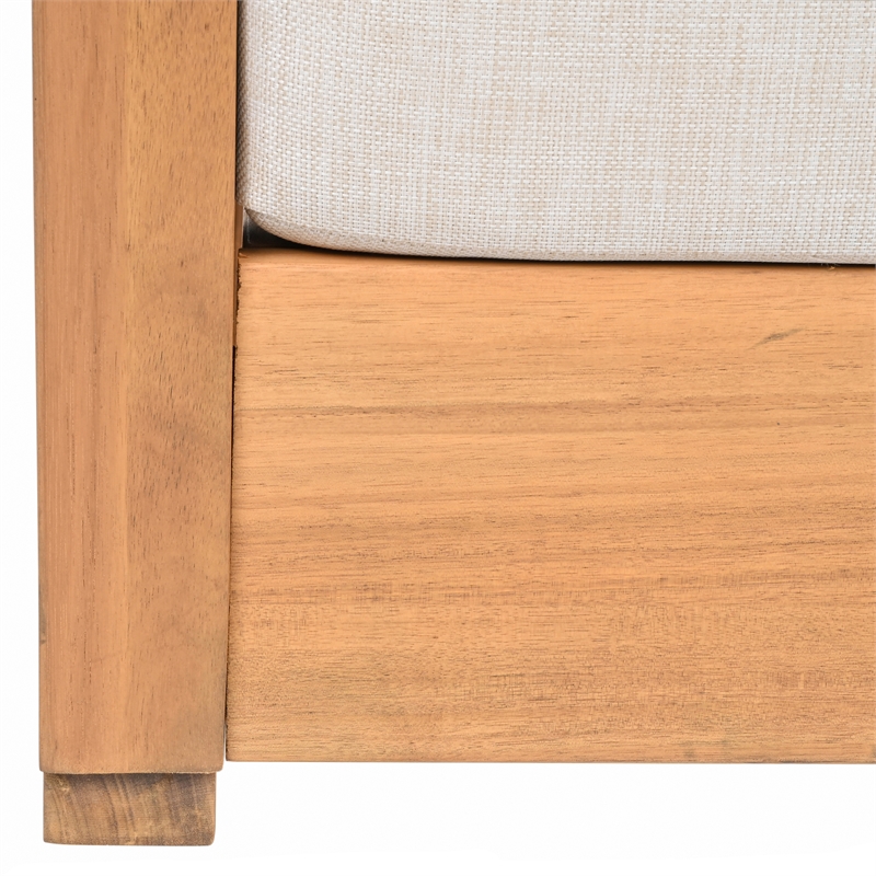 Safavieh Jackson Wood Armchair  in Natural / Taupe