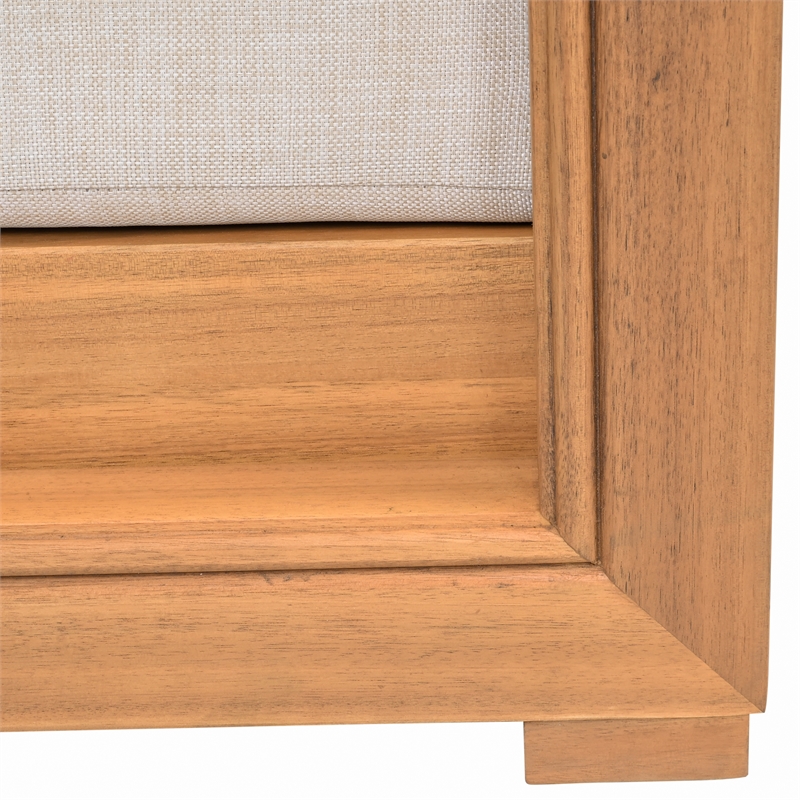 Safavieh Jackson Wood Armchair  in Natural / Taupe