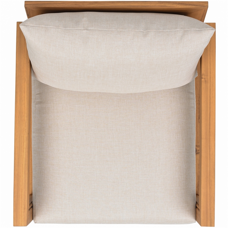 Safavieh Jackson Wood Armchair  in Natural / Taupe