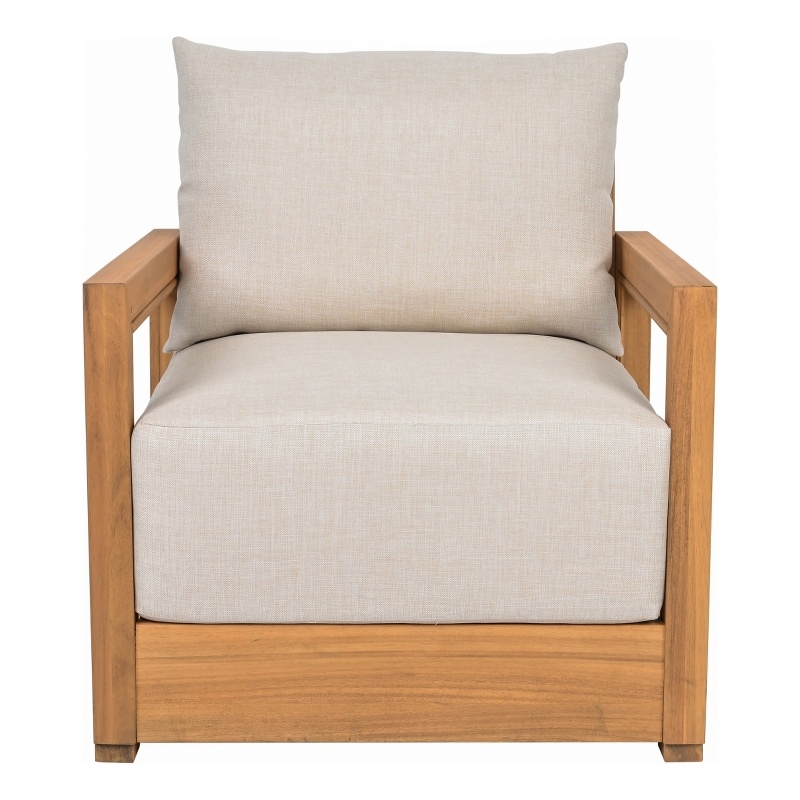 Safavieh Jackson Wood Armchair  in Natural / Taupe