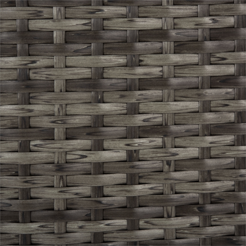 Safavieh Serapis Wicker and Rattan Trash Bin in Gray / Brown