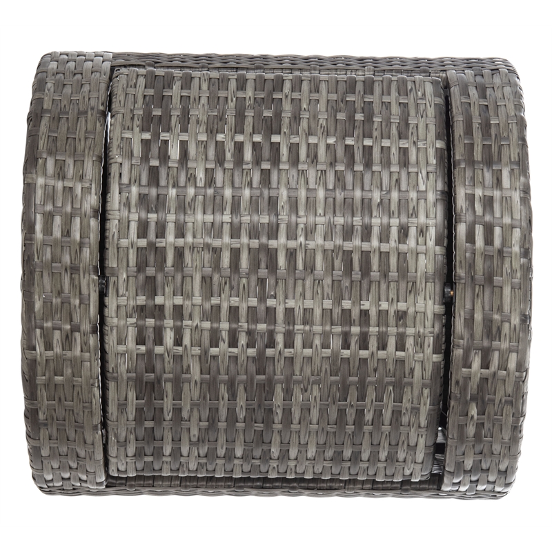 Safavieh Serapis Wicker and Rattan Trash Bin in Gray / Brown