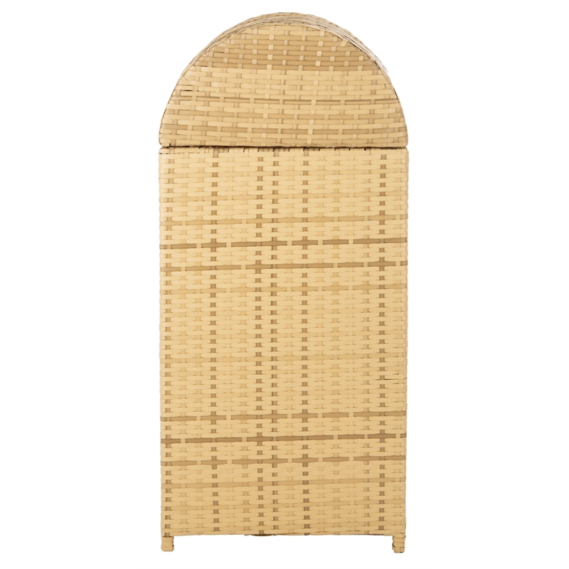 Safavieh Serapis Wicker and Rattan Trash Bin in Natural
