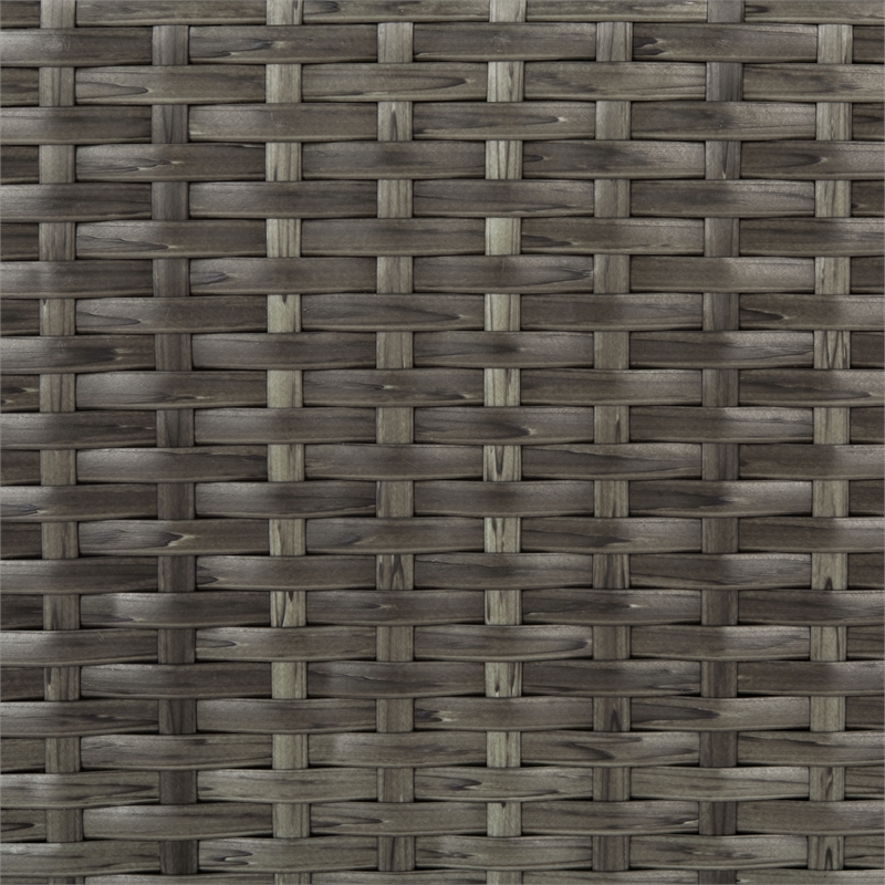 Safavieh Mazeli Wicker and Rattan Trash Bin in Gray / Brown