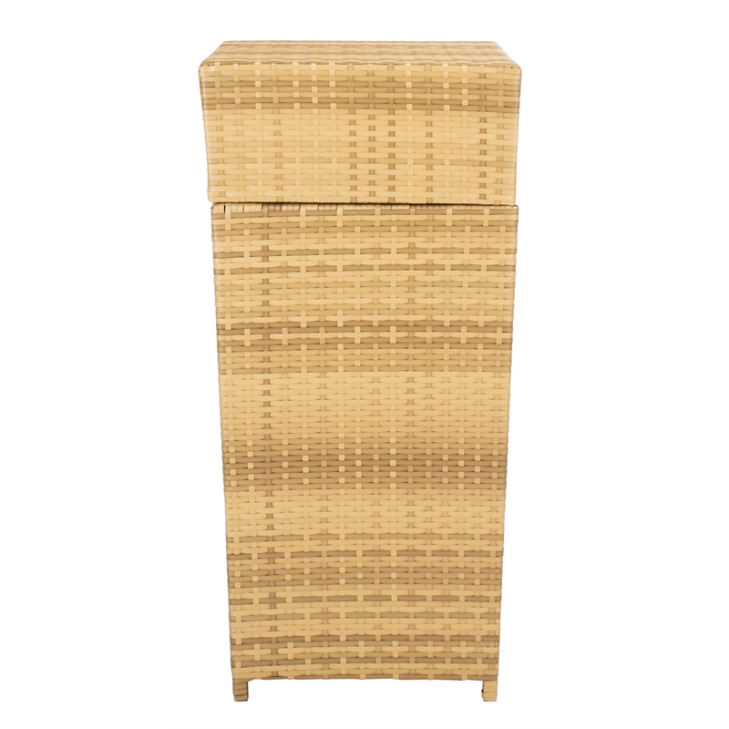 Safavieh Mazeli Wicker and Rattan Trash Bin in Natural