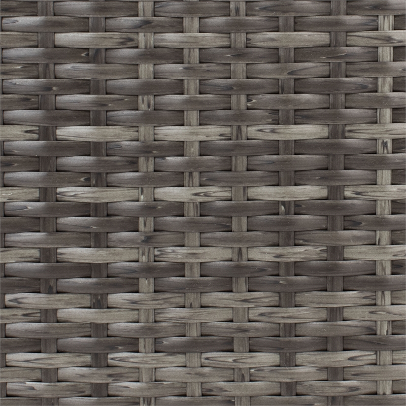Safavieh Pramla Wicker and Rattan Sette w/Ottoman in Gray / Brown / White