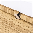 Safavieh Pramla Wicker and Rattan Sette w/Ottoman in Natural / White