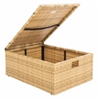 Safavieh Pramla Wicker and Rattan Sette w/Ottoman in Natural / White