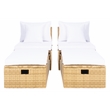 Safavieh Pramla Wicker and Rattan Sette w/Ottoman in Natural / White