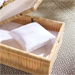 Safavieh Pramla Wicker and Rattan Sette w/Ottoman in Natural / White