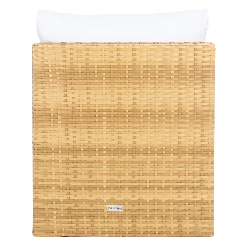 Safavieh Pramla Wicker and Rattan Sette w/Ottoman in Natural / White