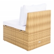 Safavieh Pramla Wicker and Rattan Sette w/Ottoman in Natural / White