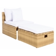 Safavieh Pramla Wicker and Rattan Sette w/Ottoman in Natural / White