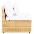 Safavieh Pramla Wicker and Rattan Sette w/Ottoman in Natural / White