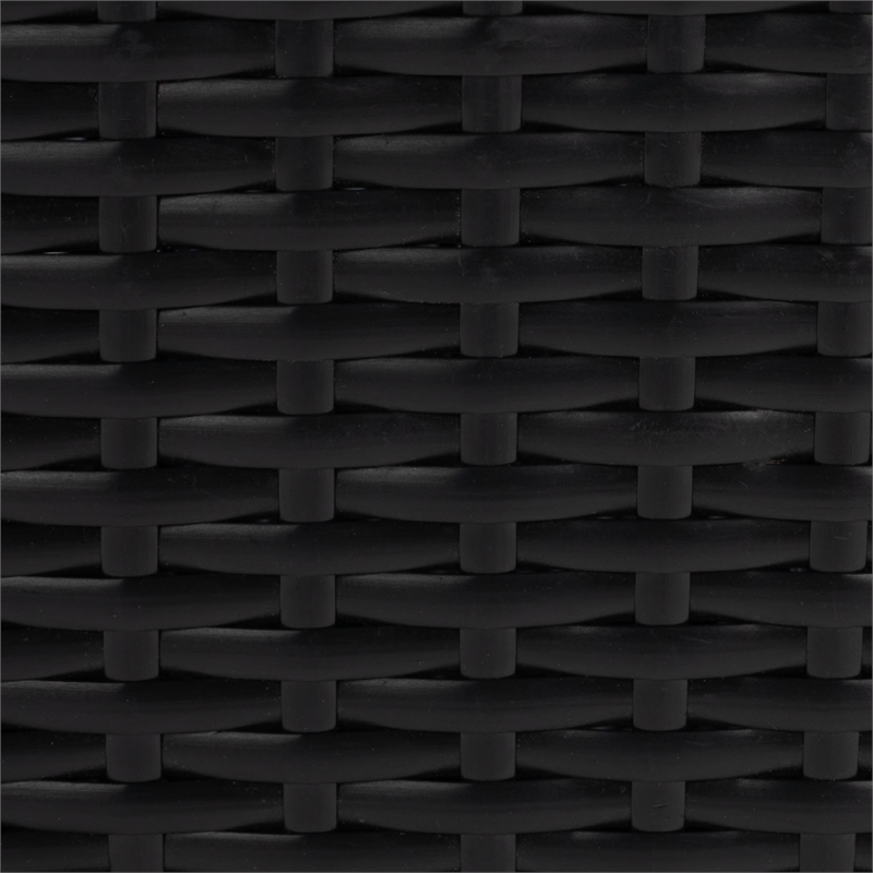 Safavieh Pramla Outdoor Wicker and Rattan Sette with Ottoman in Black/Light Gray