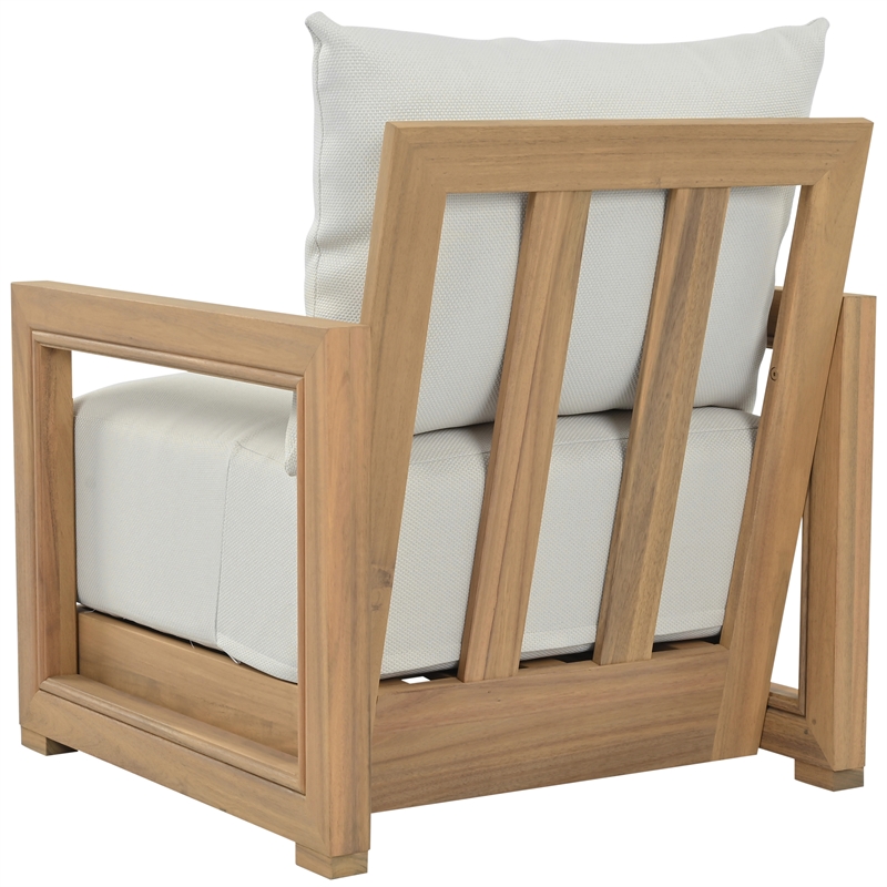 Safavieh Jackson Wood Armchair  in Oak / Ivory