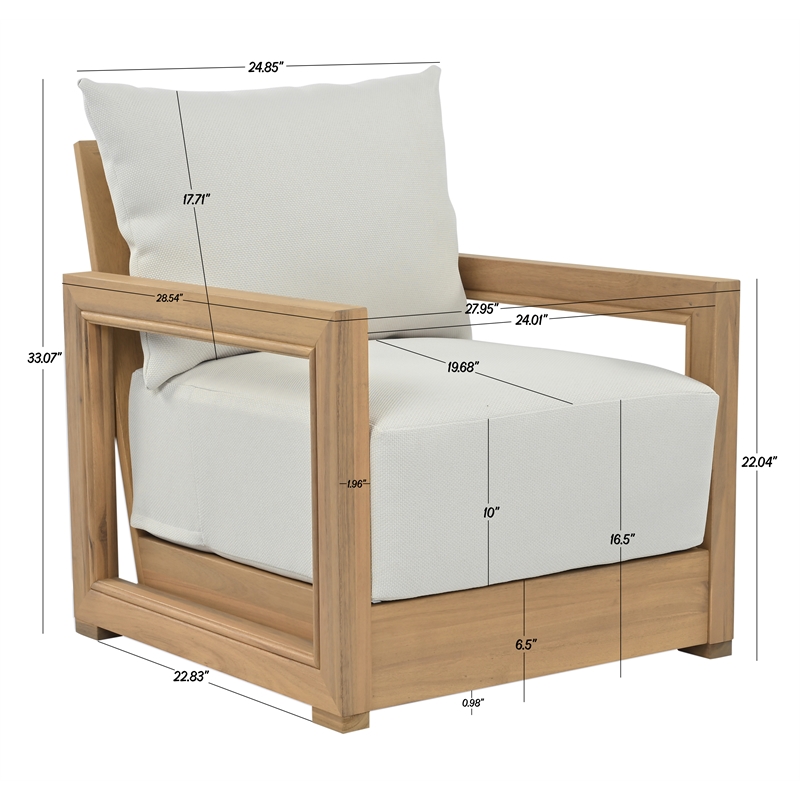 Safavieh Jackson Wood Armchair  in Oak / Ivory