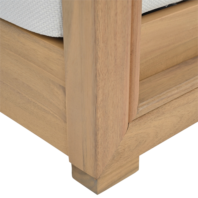 Safavieh Jackson Wood Armchair  in Oak / Ivory