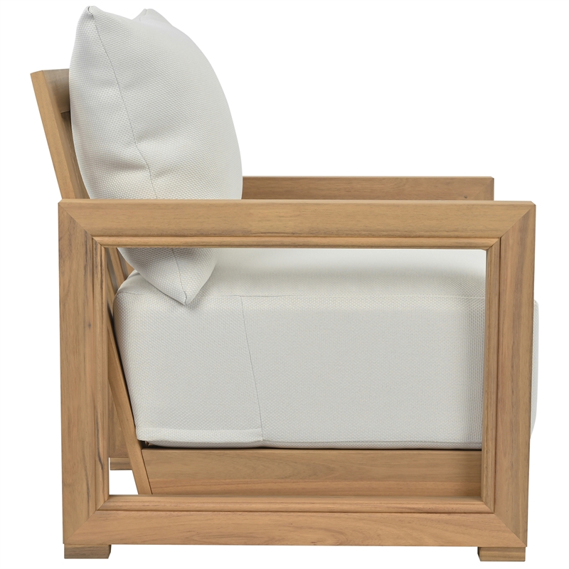 Safavieh Jackson Wood Armchair  in Oak / Ivory
