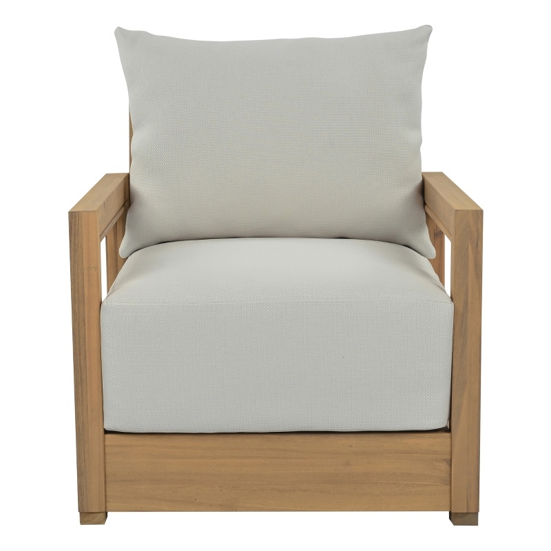 Safavieh Jackson Wood Armchair  in Oak / Ivory