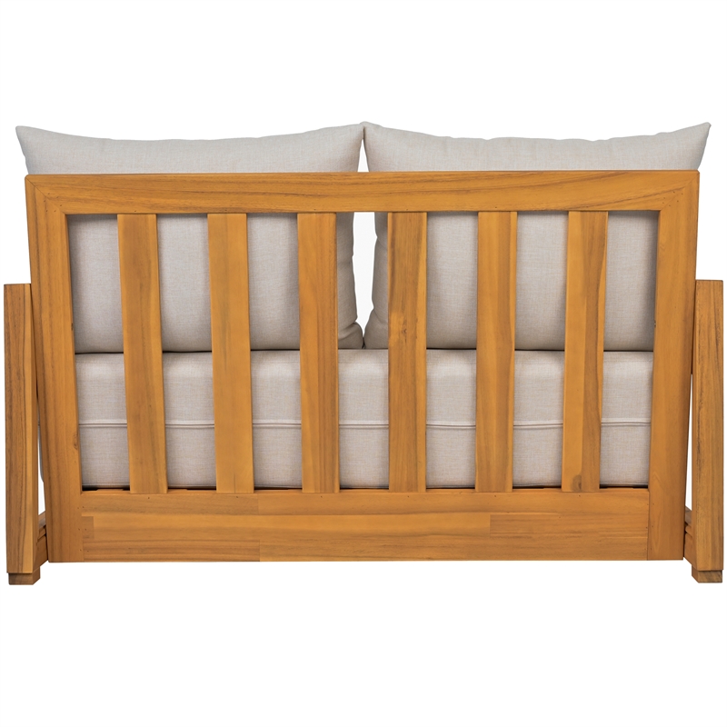 Safavieh Jackson Wood 2 Seater Sofa in Natural / Taupe