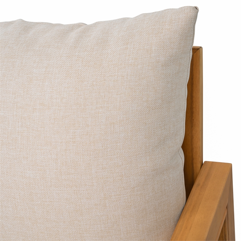 Safavieh Jackson Wood 2 Seater Sofa in Natural / Taupe
