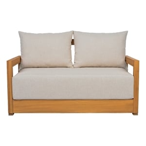 Safavieh Jackson Wood 2 Seater Sofa in Natural / Taupe