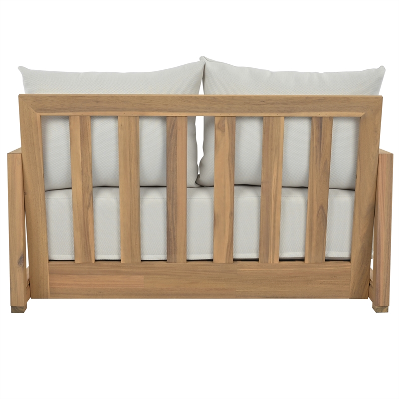 Safavieh Jackson Wood 2 Seater Sofa in Oak / Ivory