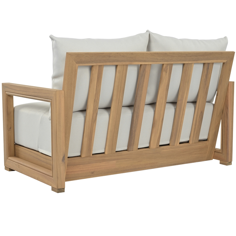 Safavieh Jackson Wood 2 Seater Sofa in Oak / Ivory
