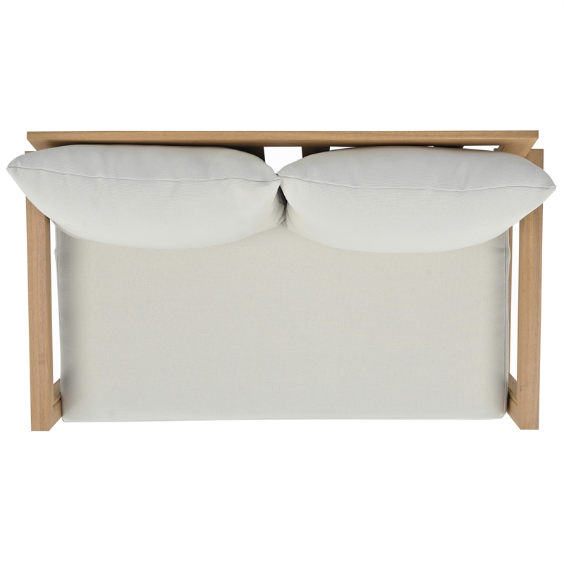 Safavieh Jackson Wood 2 Seater Sofa in Oak / Ivory