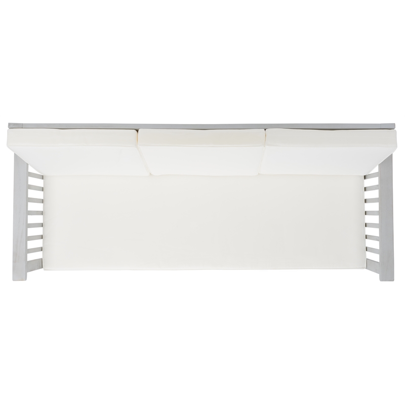 Safavieh Finnick Wood Outdoor Bench in Gray / Beige