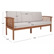 Safavieh Finnick Wood Outdoor Bench in Natural / Light Gray