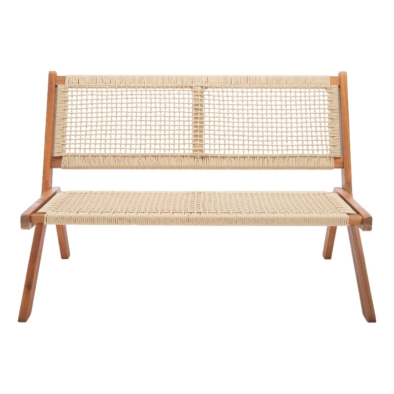 Safavieh Kobina Wood Outdoor Bench in Natural / Natural