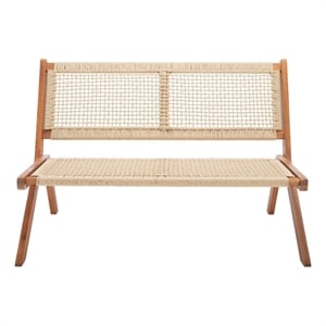 Safavieh Kobina Wood Outdoor Bench in Natural / Natural