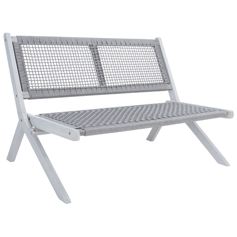 Safavieh Kobina Wood Outdoor Bench in Gray / Gray