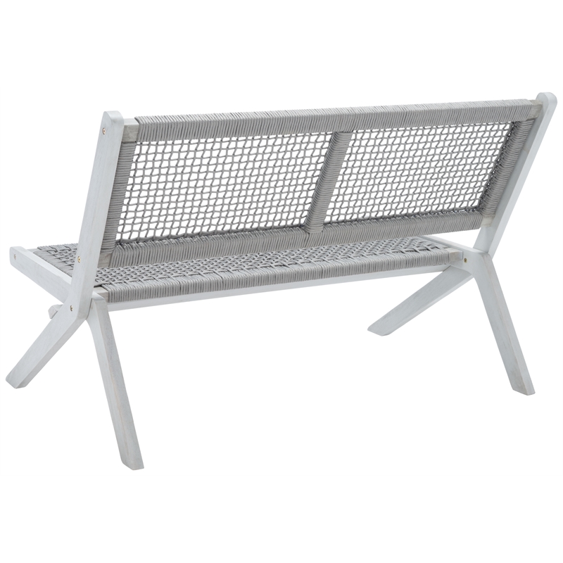 Safavieh Kobina Wood Outdoor Bench in Gray / Gray