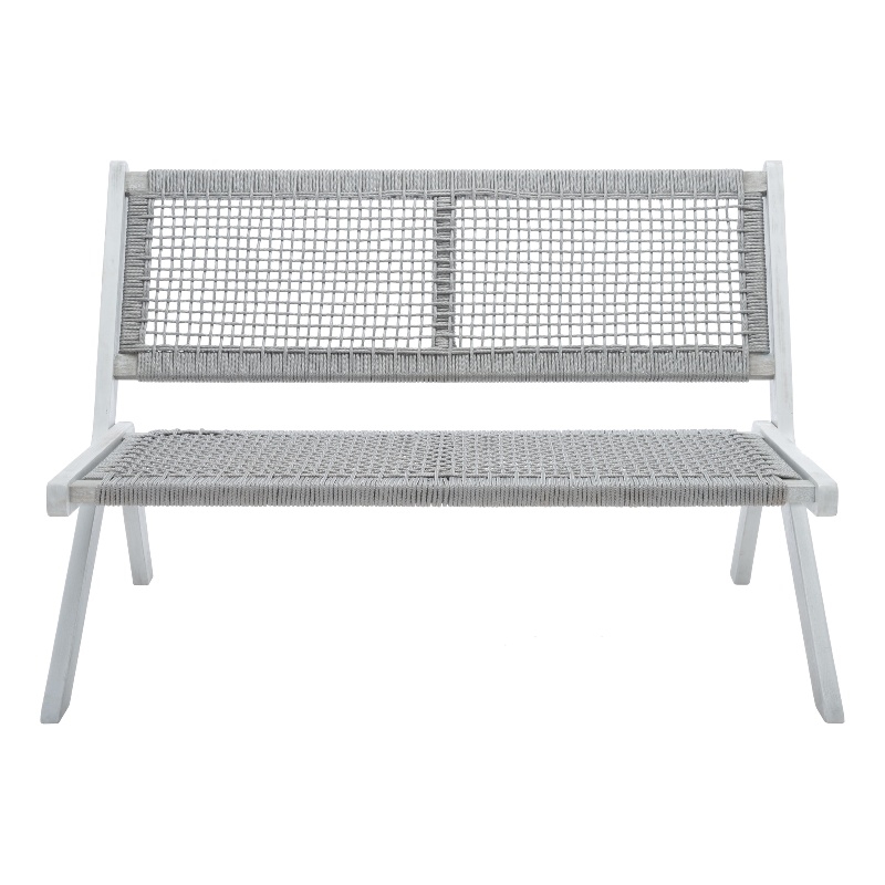 Safavieh Kobina Wood Outdoor Bench in Gray / Gray
