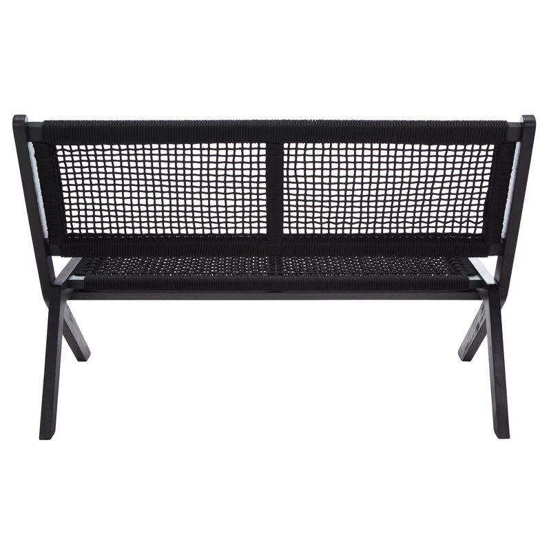 Safavieh Kobina Wood Outdoor Bench in Black / Black