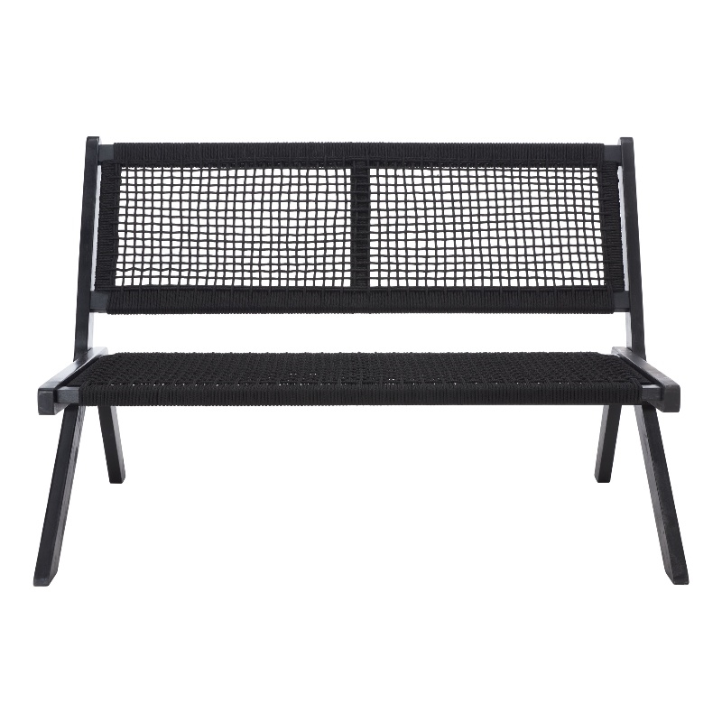 Safavieh Kobina Wood Outdoor Bench in Black / Black