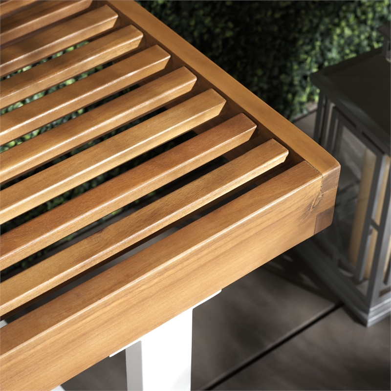Safavieh Monti Wood Bench in Natural / White