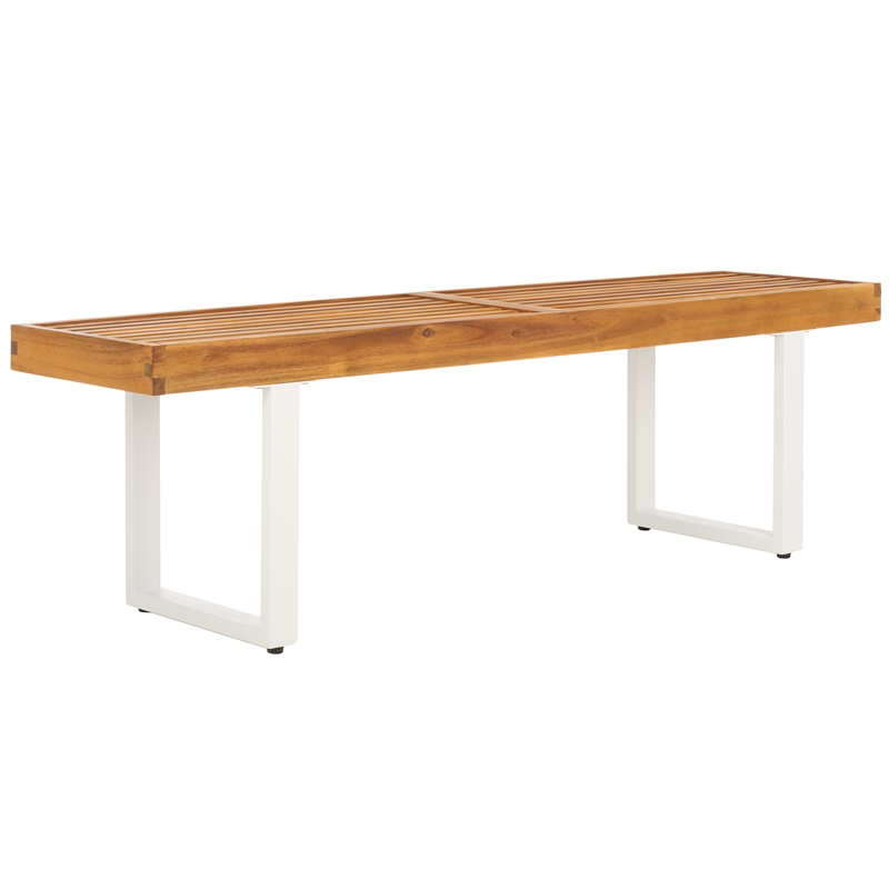 Safavieh Monti Wood Bench in Natural / White